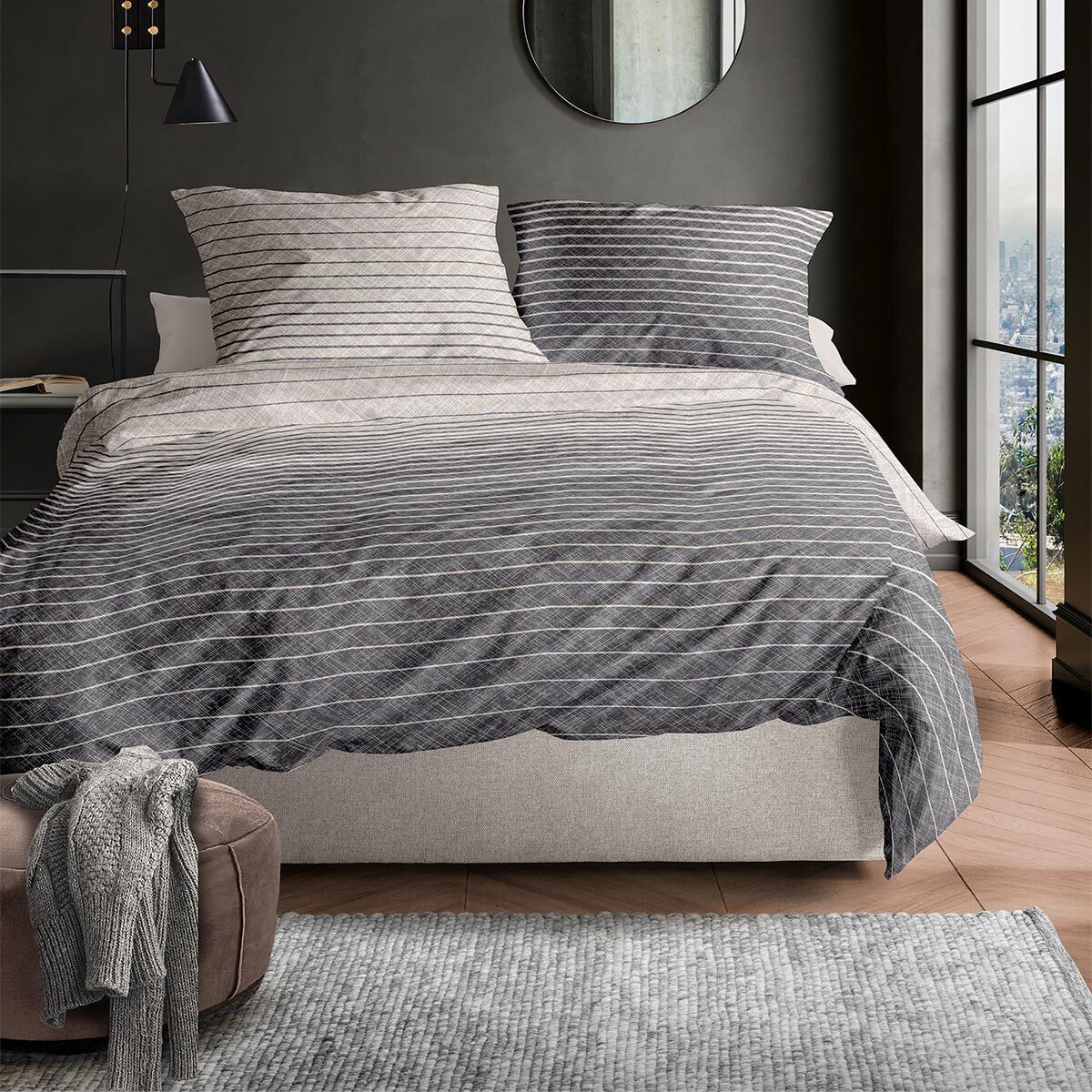 Irisette Bettwäsche Meran 8789 grau, Biber, 2 teilig
