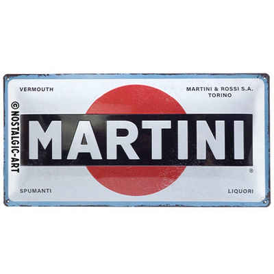 Nostalgic-Art Metallschild, Martini – Logo White, 25x50cm