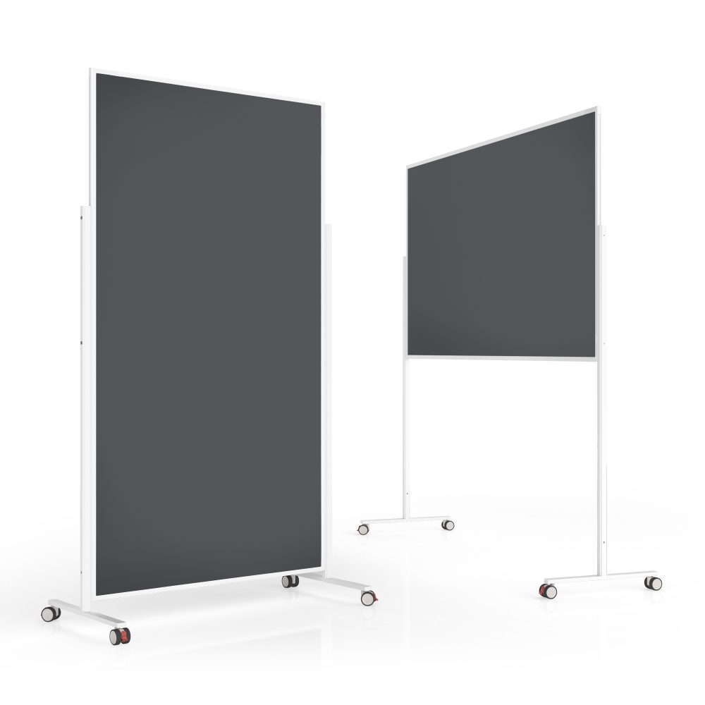 Anzeigetafel Pinnwand VarioPin mobil - Zweiarmfuß - 100x180cm - Grau