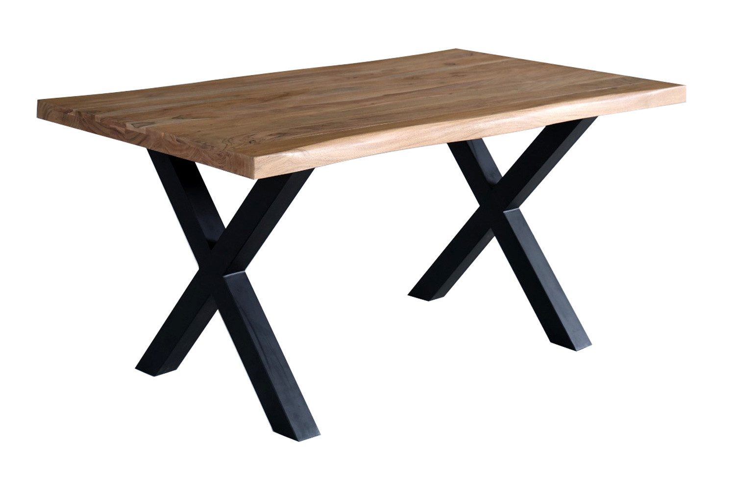 dasmöbelwerk Esstisch Esstisch Athen 180x90 cm Massivholz Baumkante Holztisch Akazienholz