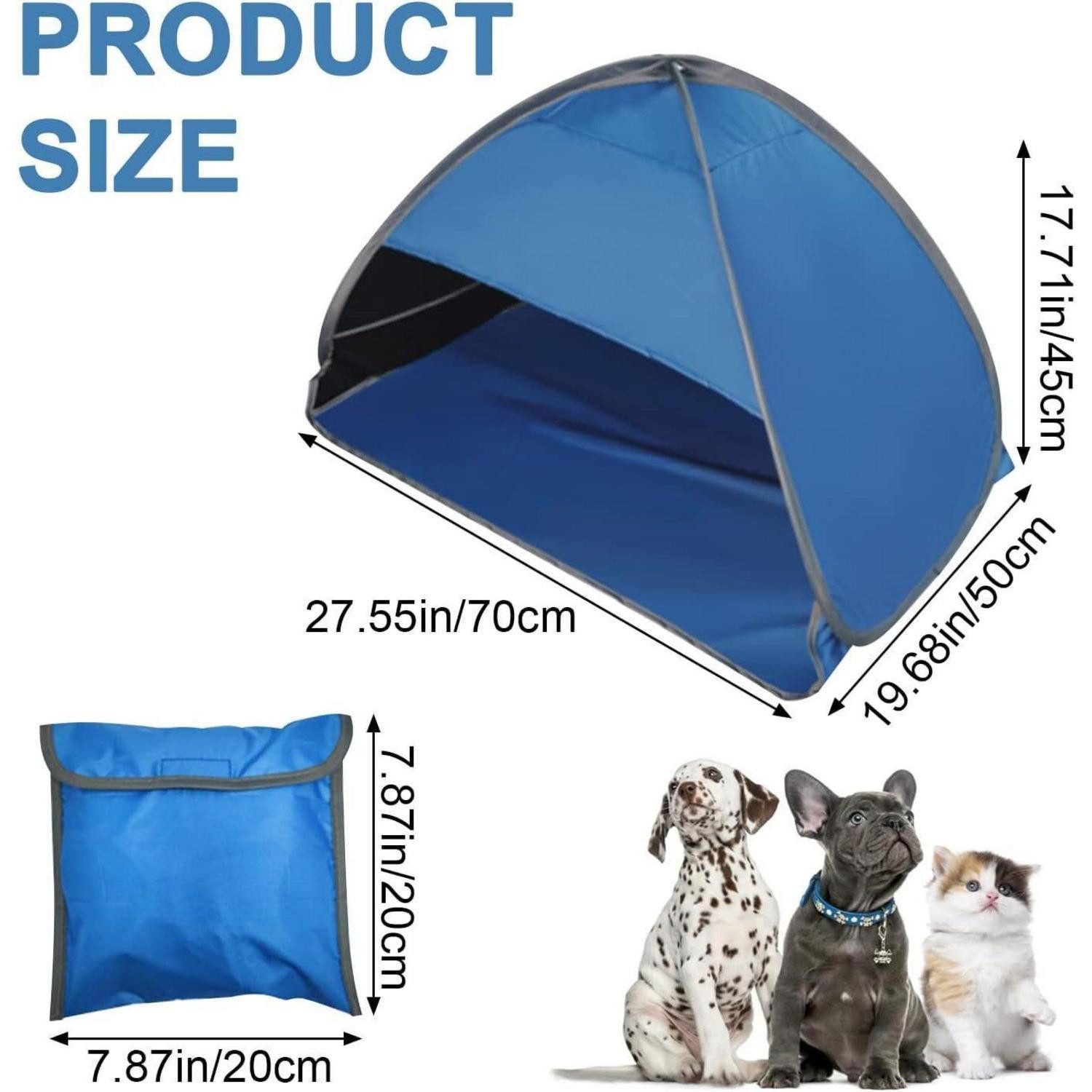 LuxusKollektion Strandmuschel Strandzelt Pop Up Sonnenschutz Anti UV Camping Picknick M Blue-vinyl