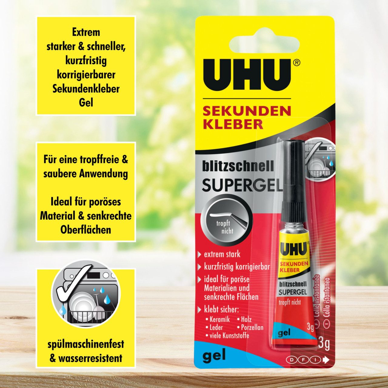 UHU Bastelkleber UHU Sekundenkleber blitzschnell Supergel 3 g