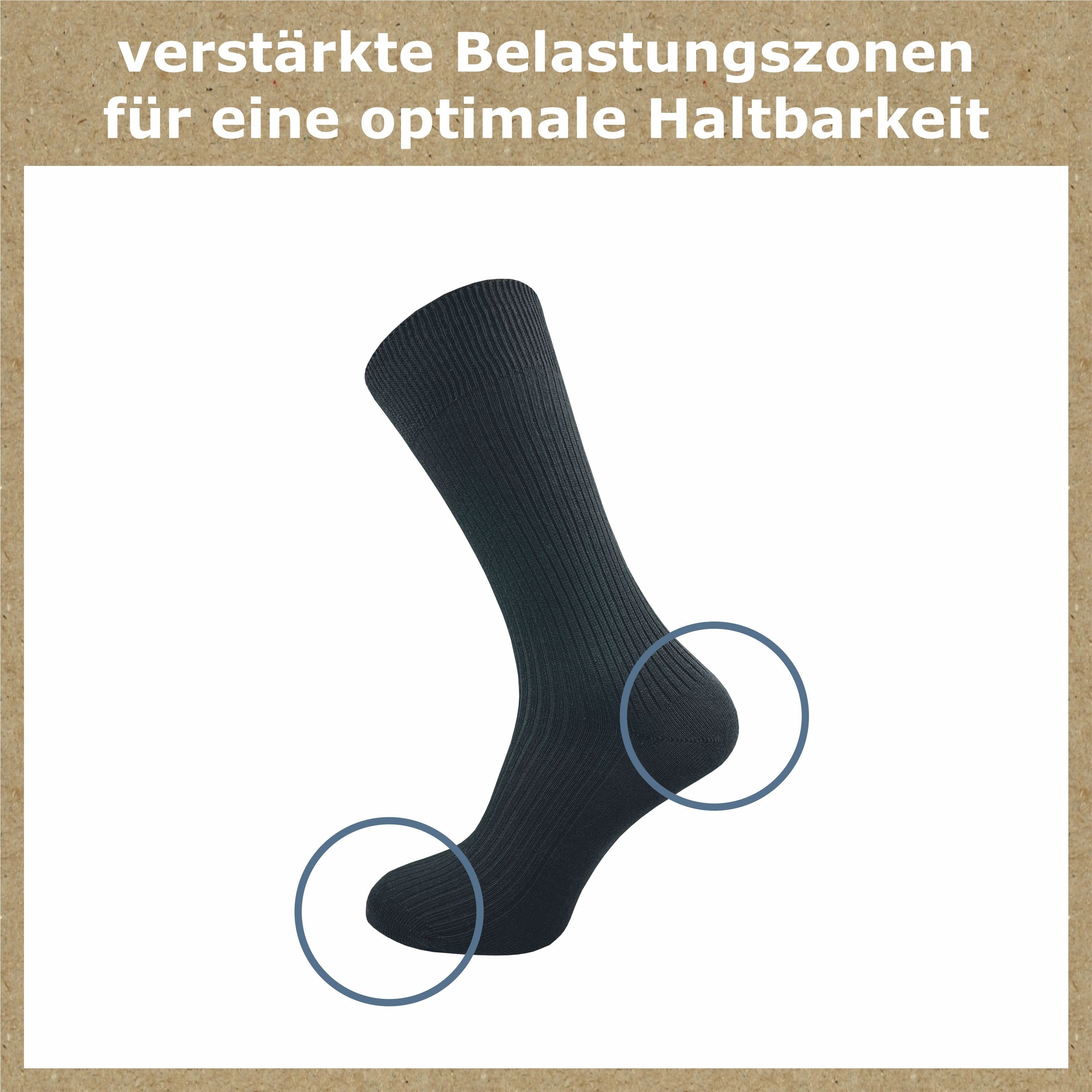 GAWILO Gesundheitssocken für Damen & Herren aus 100% Baumwolle - Naturbelassen - mit 1:1 Rippe (8 Paar) ohne drückende Naht - mit weichem Komfortbund - in natur und schwarz