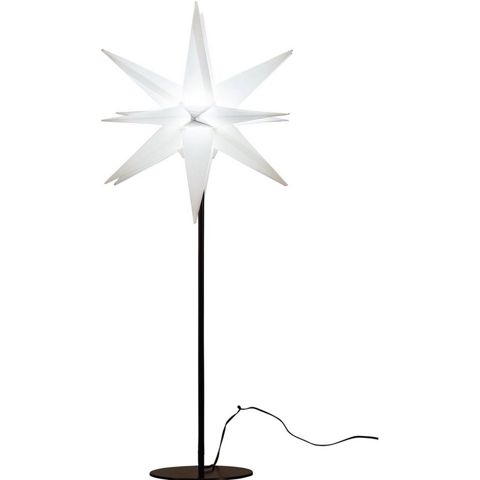 HGD Holz-Glas-Design LED Stern Weihnachtsstern Ø 35 cm mit Standfuß, Maße: Ø  35 cm, Höhe 60 cm, Material: Kunststoff, Zuleitung: 7 m