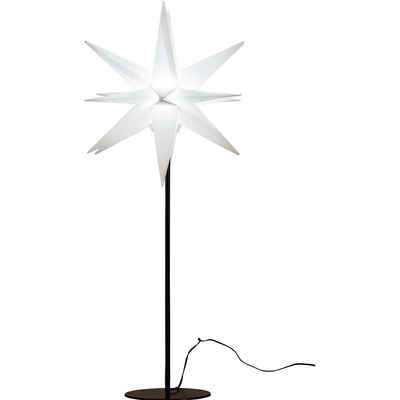 HGD Holz-Glas-Design LED Stern Weihnachtsstern Ø 35 cm mit Standfuß, Adventsstern Leuchtstern Tischlampe