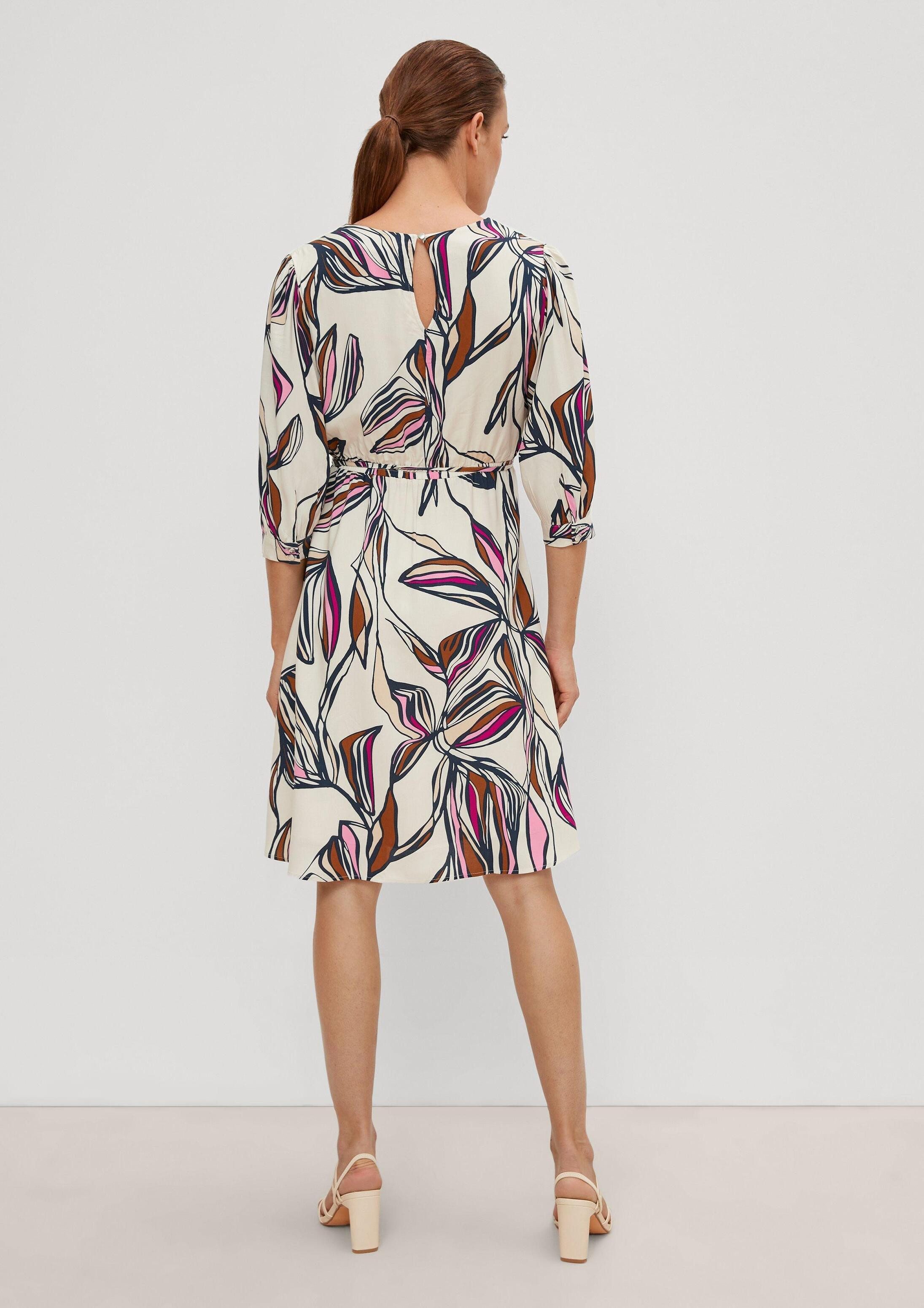 comma Minikleid Kleid Kleid mit Allover-Print