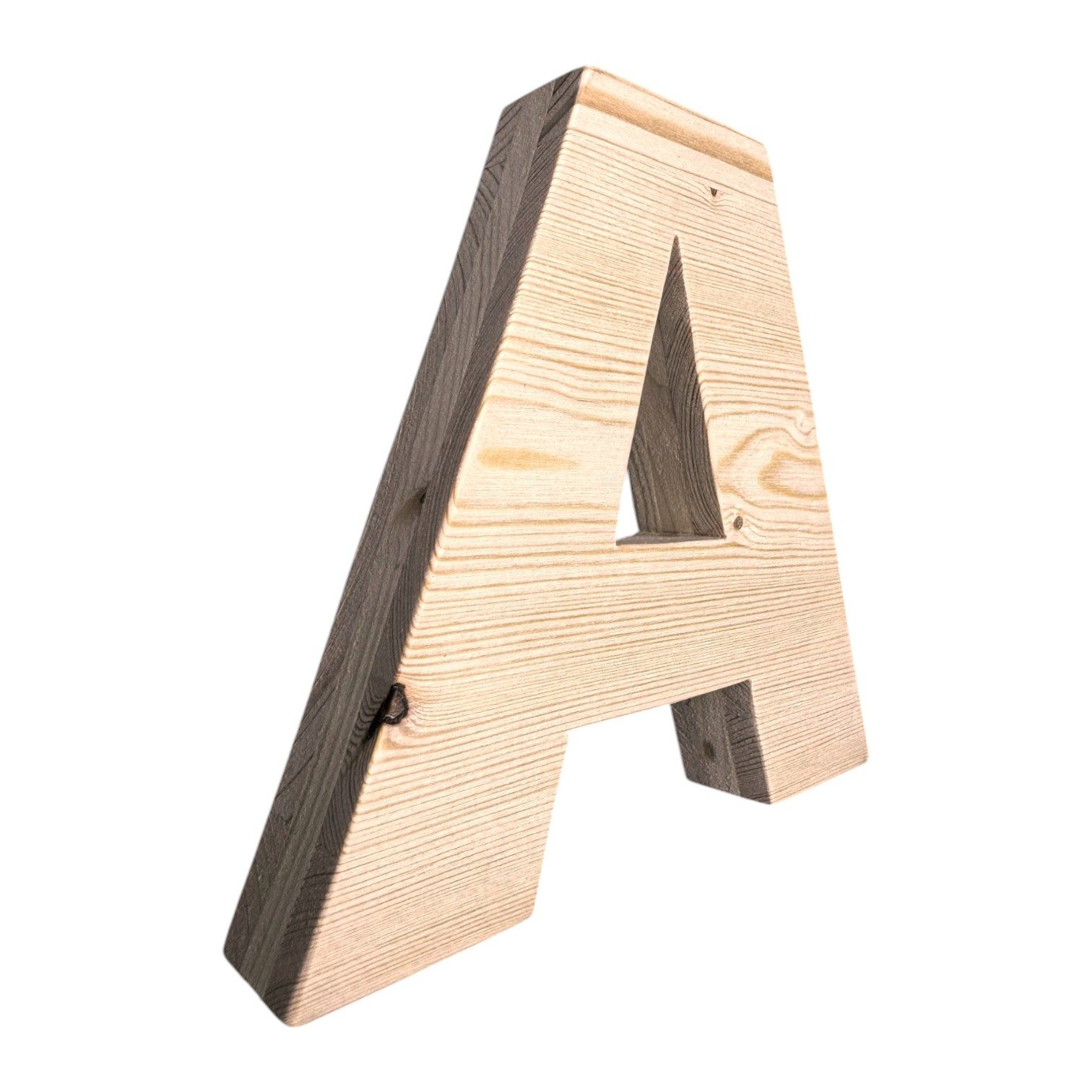 Zayno Deko-Buchstaben Holzbuchstabe "A" aus massivem Fichtenholz (Packung, 1 St., Fördert das Kennenlernen des Alphabetes), in liebevoller Handarbeit aus hochwertigem Fichtenholz gefertigt.