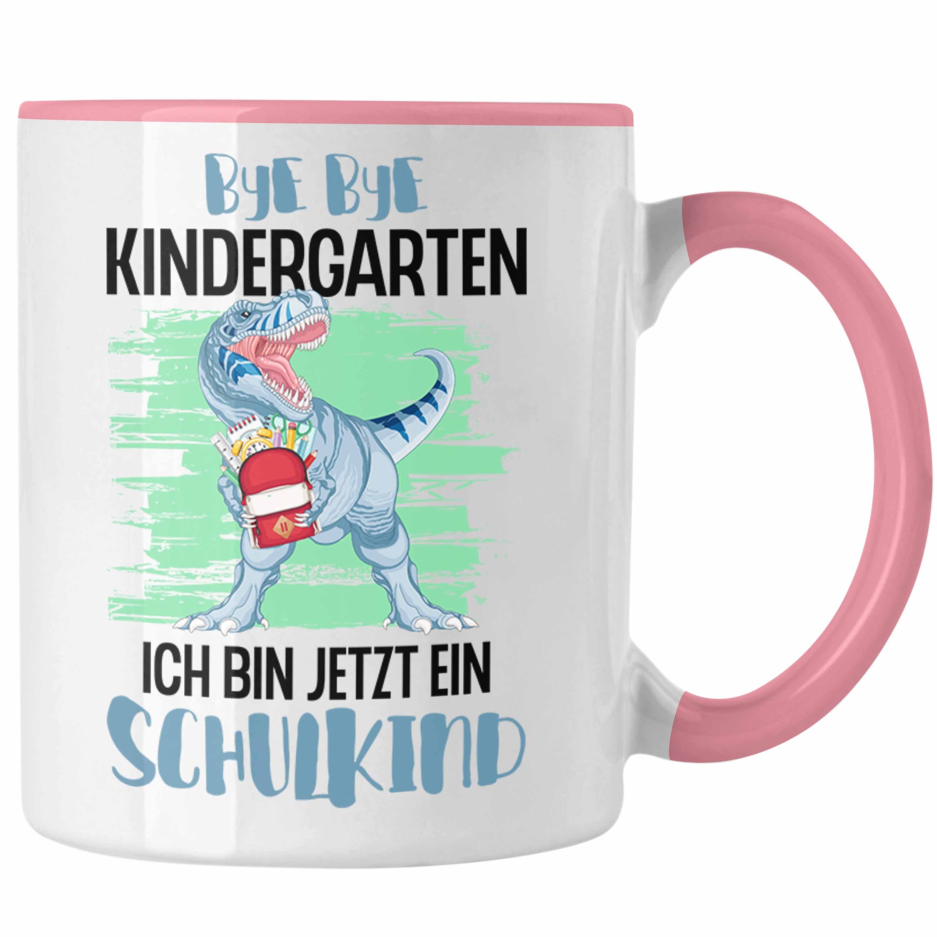 Hochwertiges Material Trendation Tasse Füllung 2022 Schultag Schulstart Trendation Schuleinführung Dino 1. Geschenk Einschulung Junge - Schultüte Rosa Geschenkidee Schulanfang für Tasse Schulkind