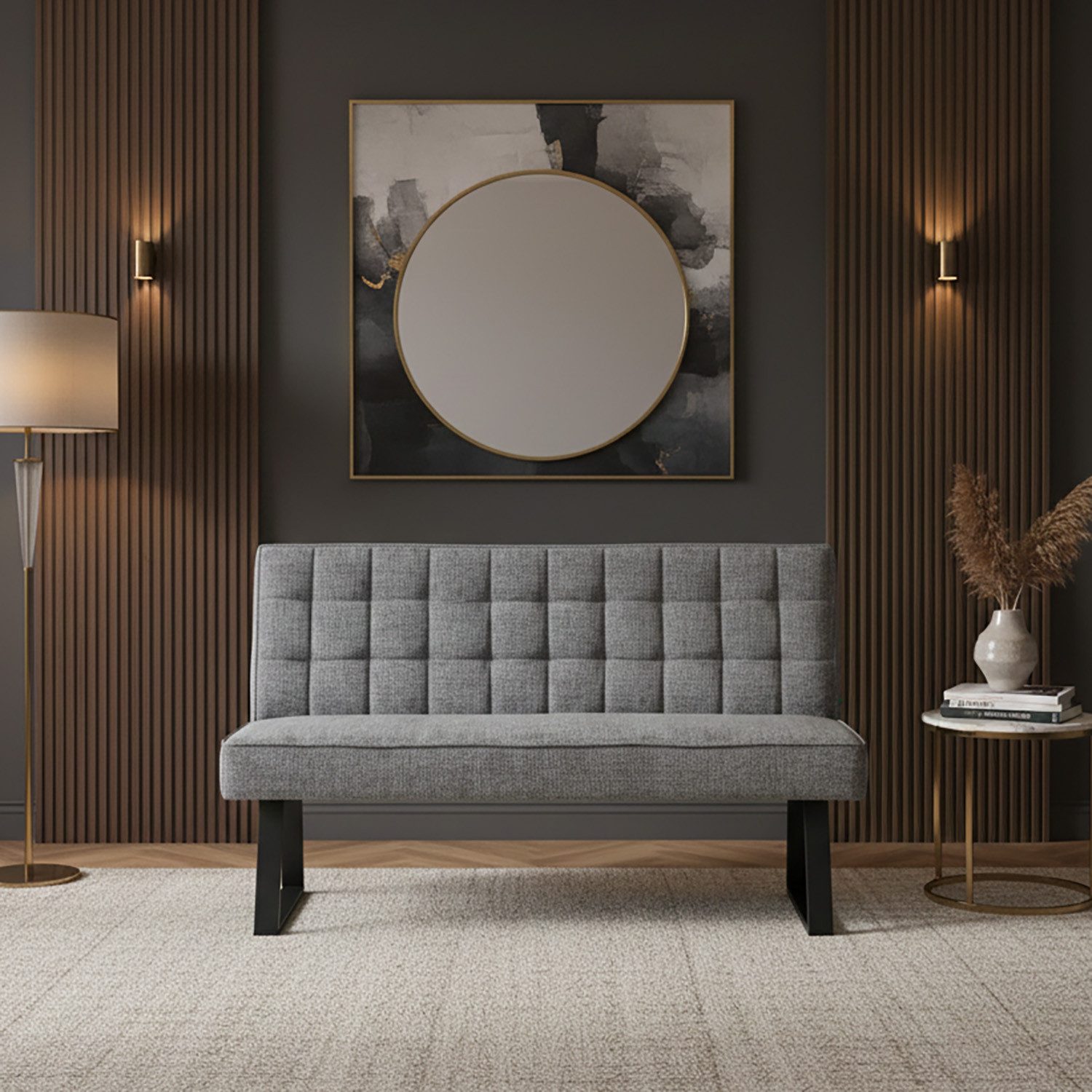 DUBI Möbel Essbank Clara, mit Federkernbox gepolstert, mit Rückenlehne, Metallgestell