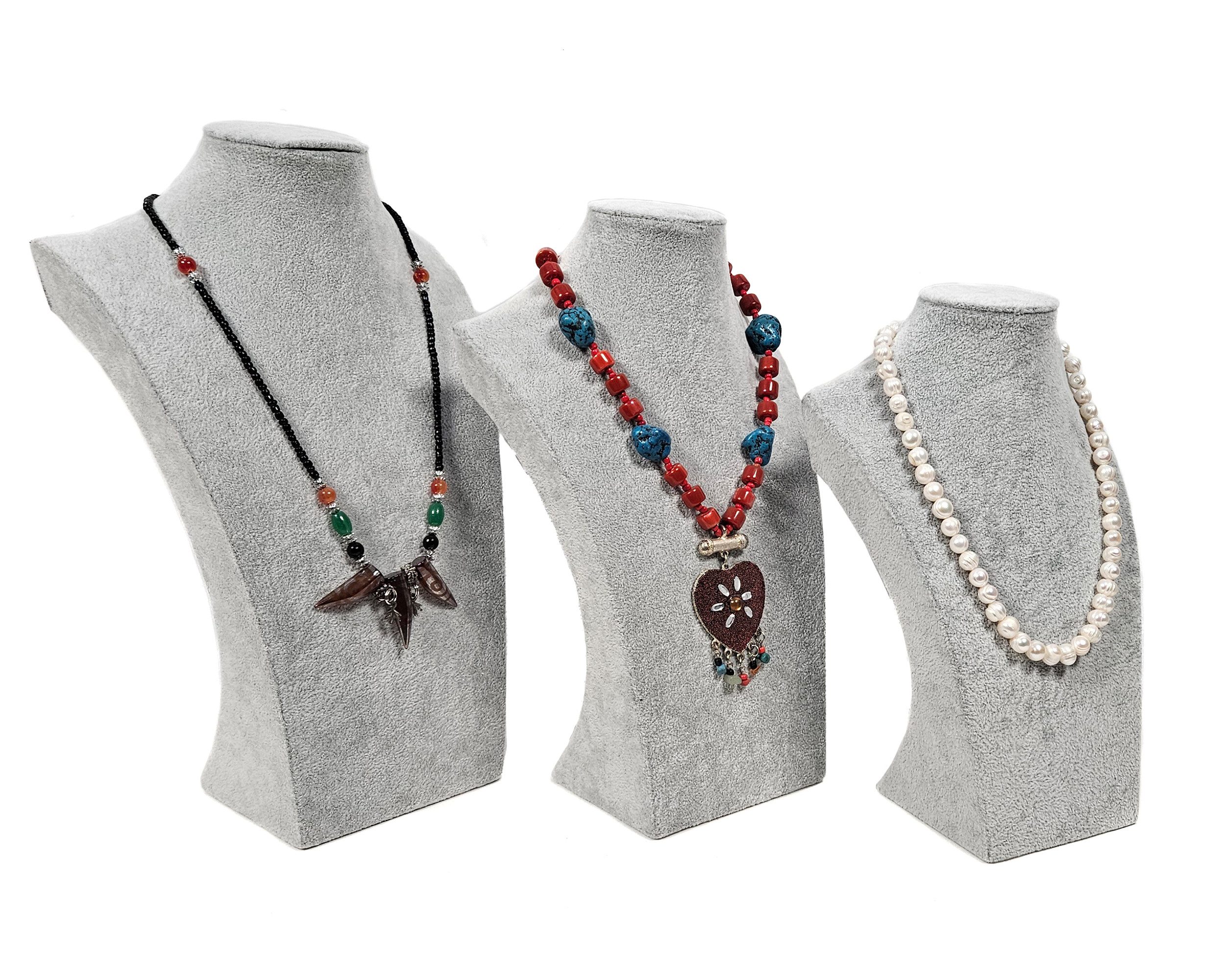 Yudu Schmuckständer elegante Schmuckbüste Dekobüste Büste stabil Ausführung grau