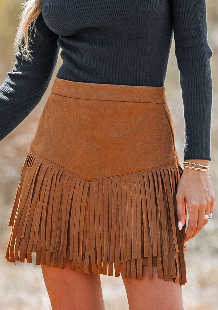 Cupshe Minirock Hohe Taille Fransen-Minirock günstig online kaufen