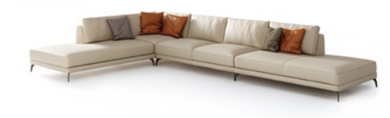 Xlmoebel Ecksofa Elegantes L-Form Sofa mit hochwertiger Ledergarnitur, Hergestellt in Europa