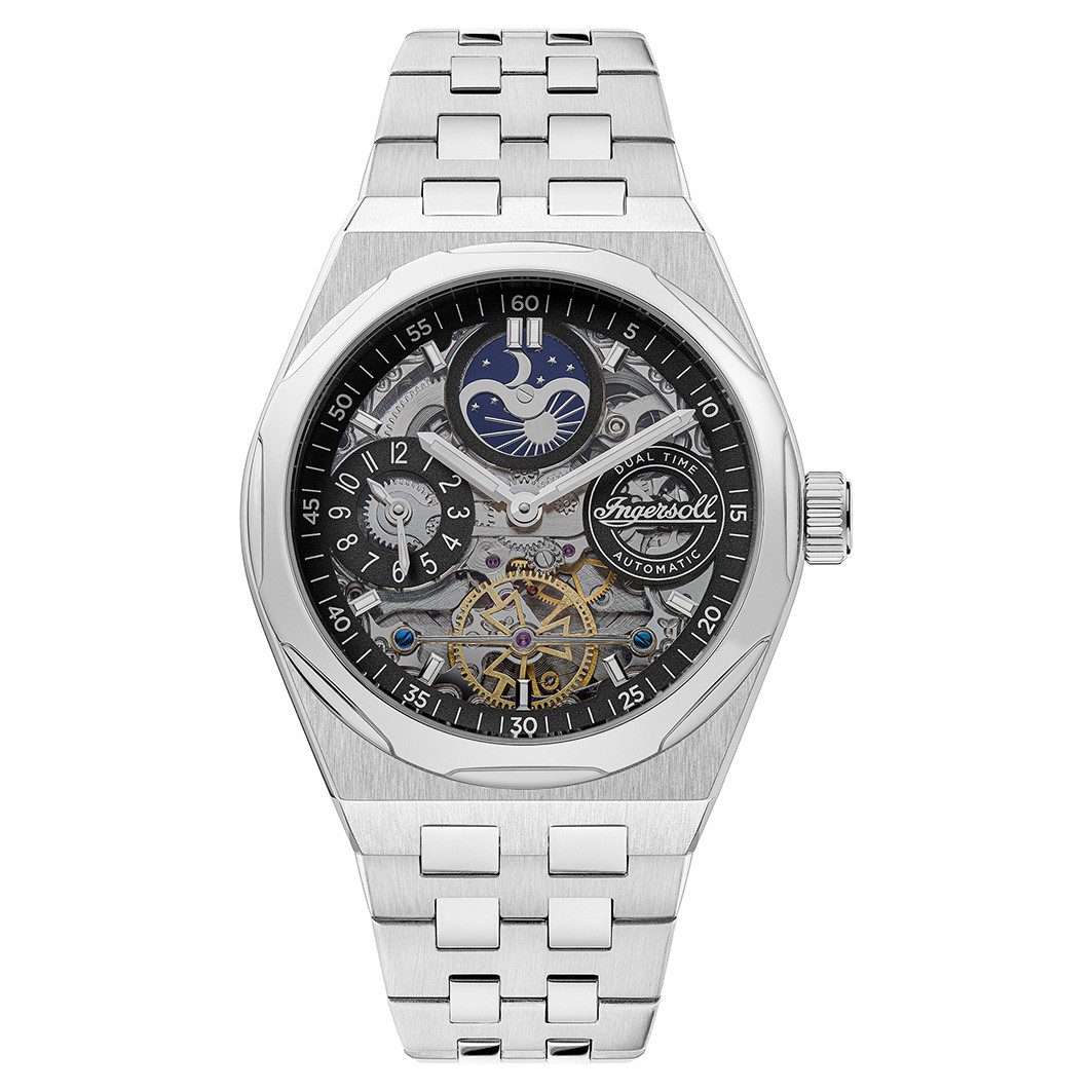 Ingersoll Automatikuhr The Broadway I12901, Armbanduhr, Herrenuhr, Mechanische Uhr, Edelstahlarmband, analog