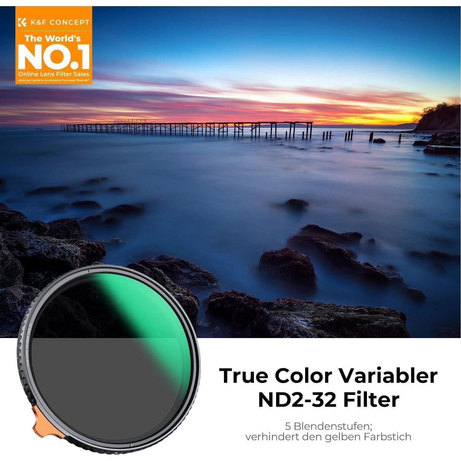 LuxusKollektion Variabler ND Filter 67mm Nano-X True Color ND2-32 Neutral Graufilter Graufilter