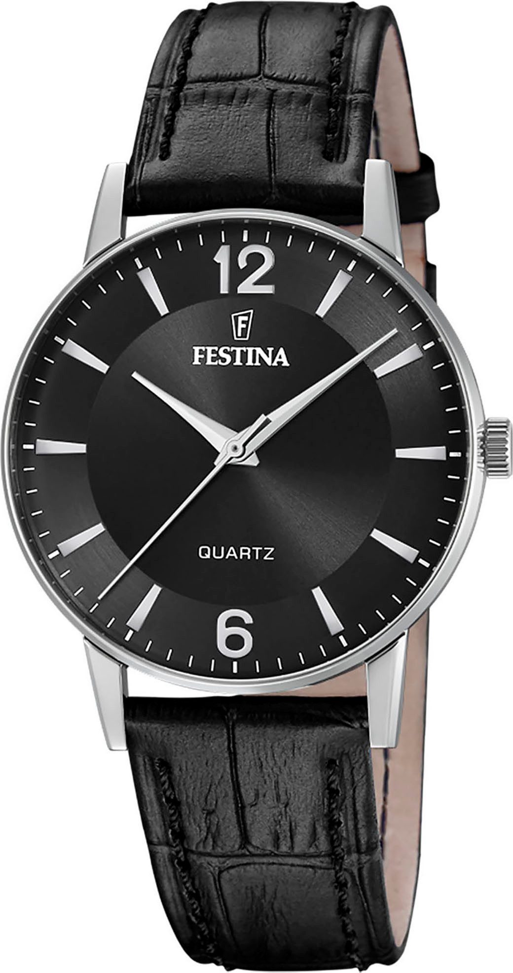 Festina Quarzuhr F20690/4, Armbanduhr, Herrenuhr, Lederarmband, analog
