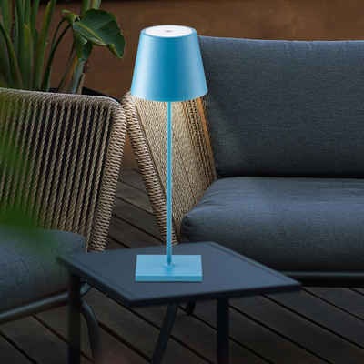SIGOR Außen-Tischleuchte, LED-Leuchtmittel fest verbaut, Warmweiß, Außenleuchte LED Tischleuchte blau Touchdimmer Akku Tischlampe dimmbar