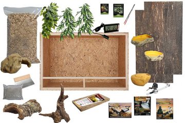 M&S Reptilien Terrarium Komplettset DELUXE: Für Leopardgeckos (100x50x50cm)