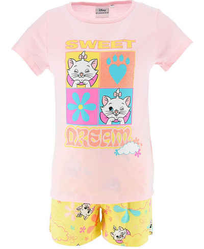 Disney Schlafanzug Aristocats Marie - Sweet Dream (2 tlg) Mädchen Shorty mit Glitzerdetails Gr. 98-116 cm