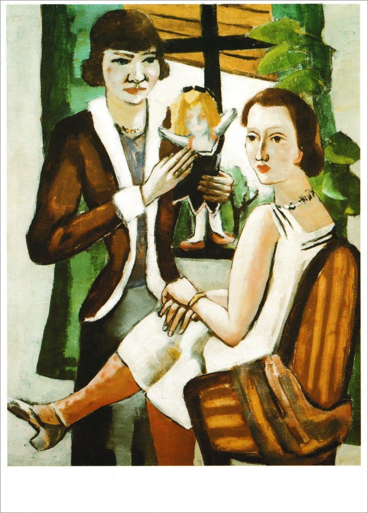 Postkarte Kunstkarte Max Beckmann "Damen am Fenster"