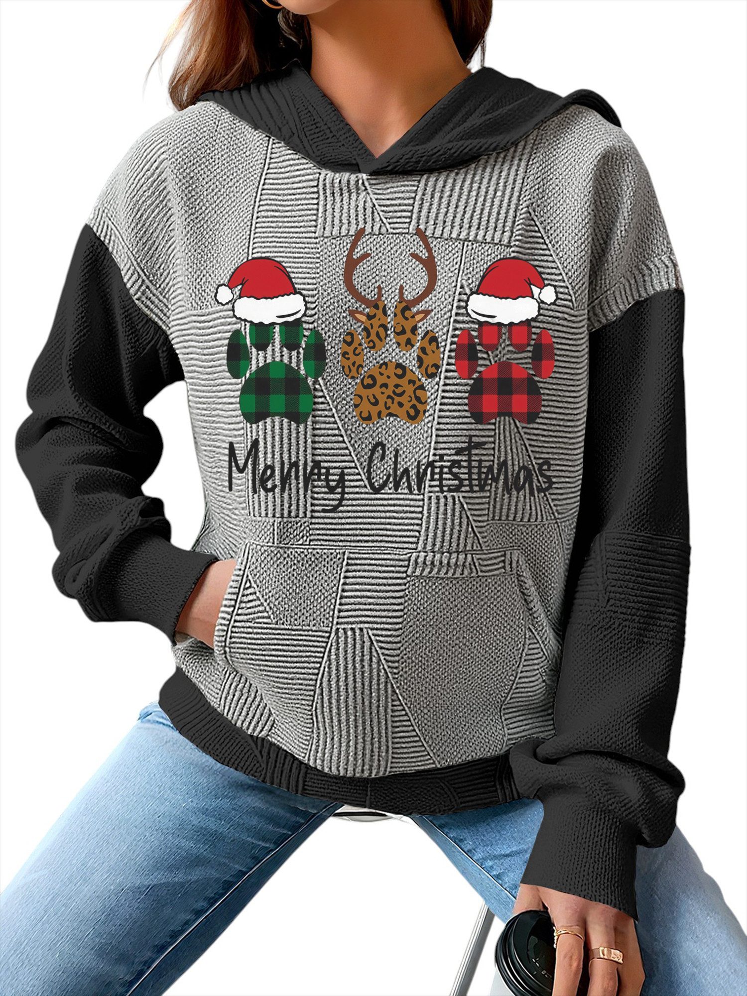 PYLIKE Hoodie Weicher Weihnachten-Hoodie für Damen günstig online kaufen