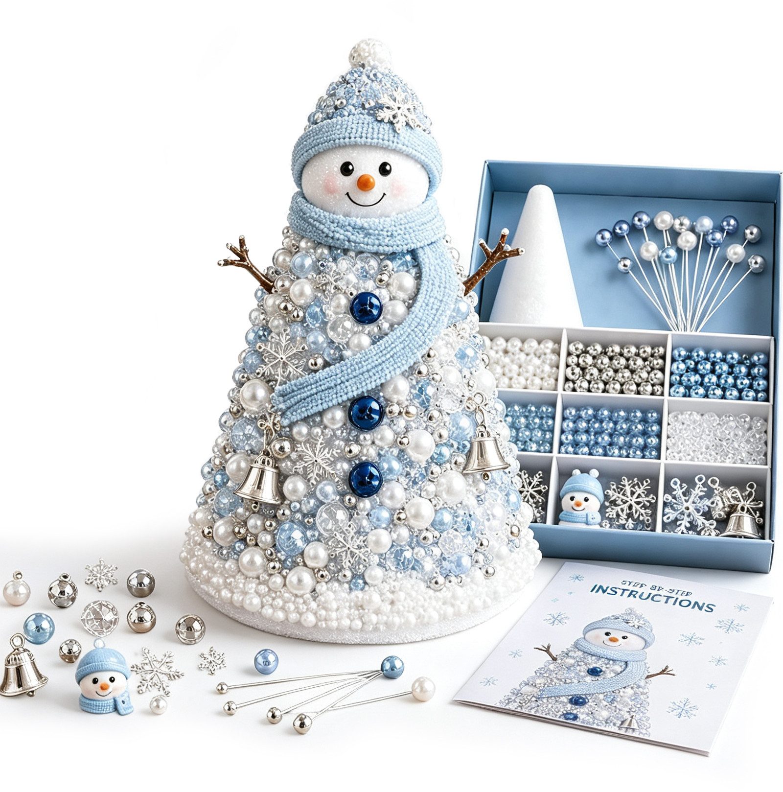 CLTYQ Kreativset DIY-Kreativset für einen Perlen-Weihnachtsbaum, Weihnachtsdeko zum Selbermachen für Erwachsene und Kinder