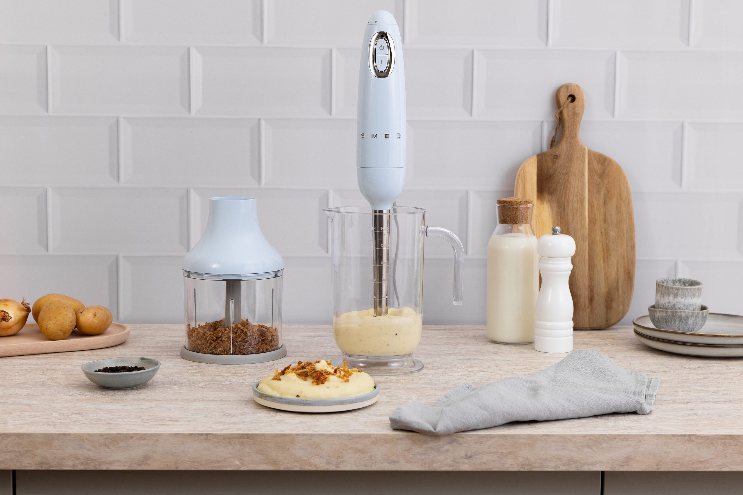 Smeg Stabmixer SMEG Stabmixer Pürierstab Zerkleinerer Mixstab Food-Prozessor blau