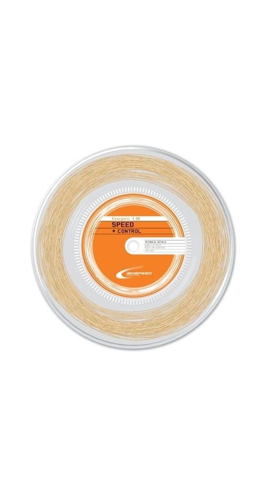 Isospeed Tennissaite Energetic (Power+Kontrolle) gelbgold 200m Rolle, Saitendicke: 1.20
