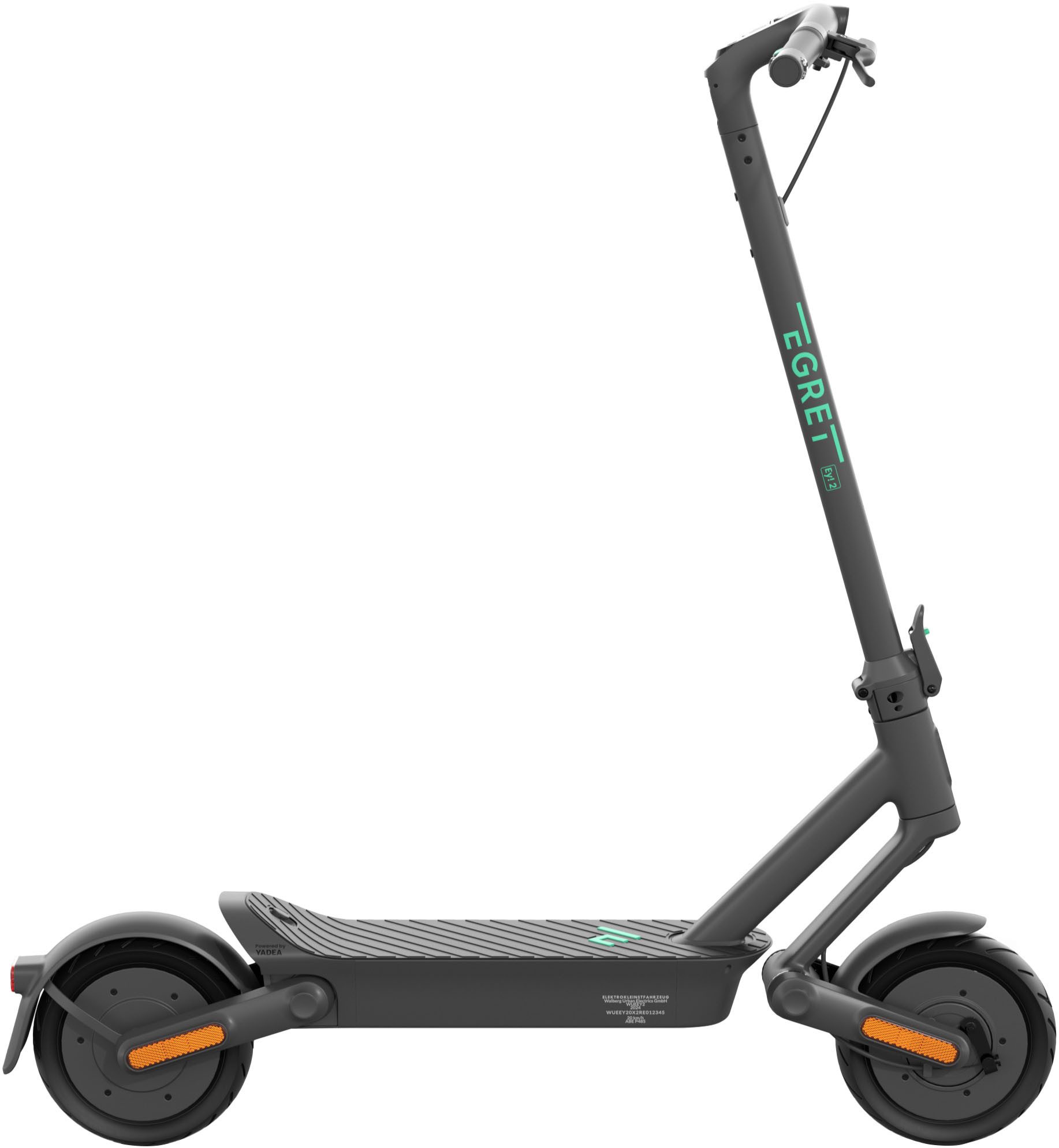 Egret E-Scooter Egret Ey! 2, 500 W, 20 km/h, (ABE, Ladegerät, Montagewerkzeug, Schrauben, Ventilverlängerung), Electric Scooter, mit Straßenzulassung, bis zu 45 km Reichweite