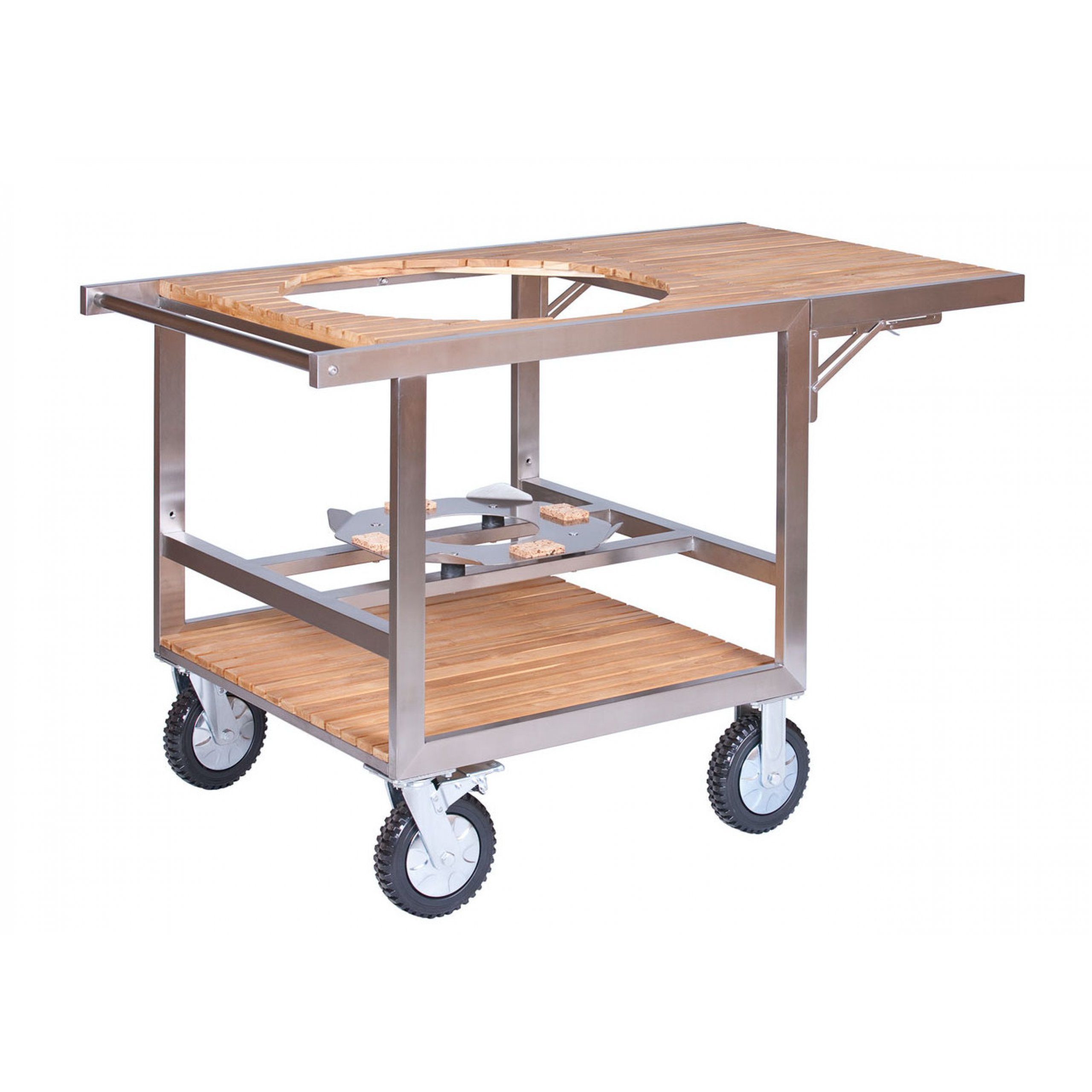 MONOLITH Keramikgrill Monolith Buggy inkl. Seitentisch .66 (LeCHEF) Edelstahl Teakholz