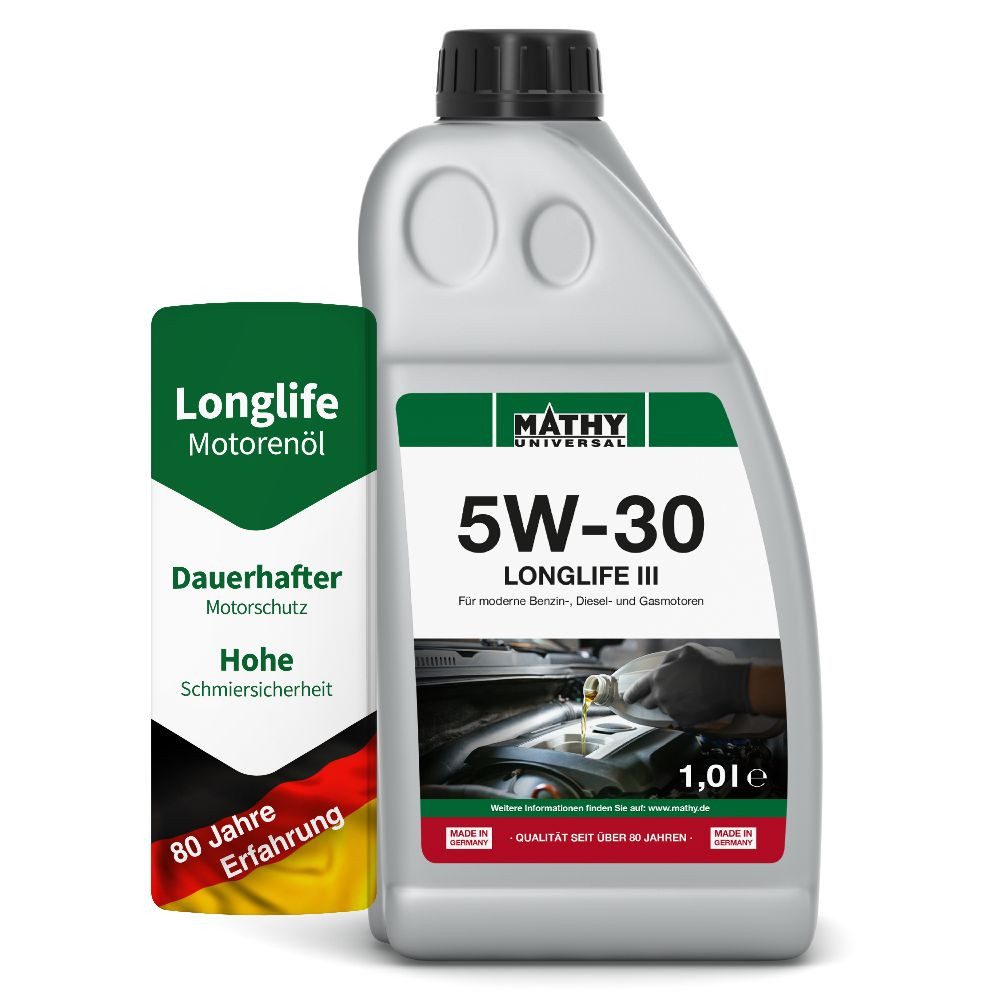 MATHY Motoröl MATHY SAE 5W-30 Longlife III 1,0 l, (1-tlg), Synthetisches HC-Motoröl
