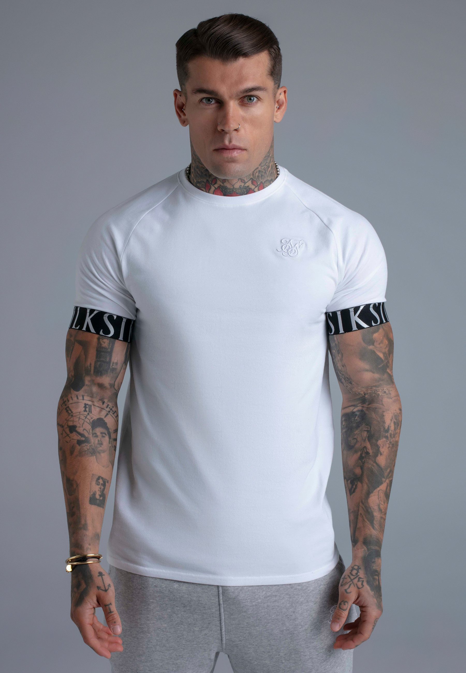 T-Shirt SikSilk Herren Weiß Tech T-Shirt