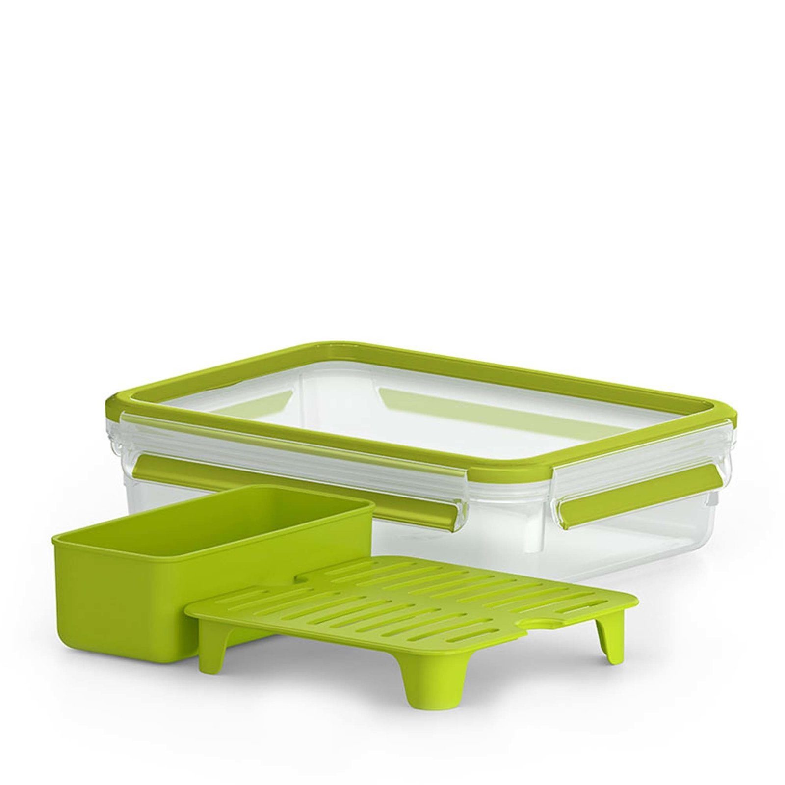 Clip Emsa (4-tlg) Kunststoff, Brunchbox Lunchbox Go, Grün