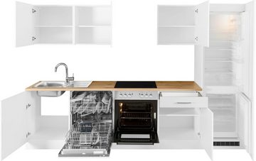 HELD MÖBEL Küchenzeile Kehl, ohne E-Geräte, 300cm, für Kühl/Gefrierkombination und Geschirrspüler