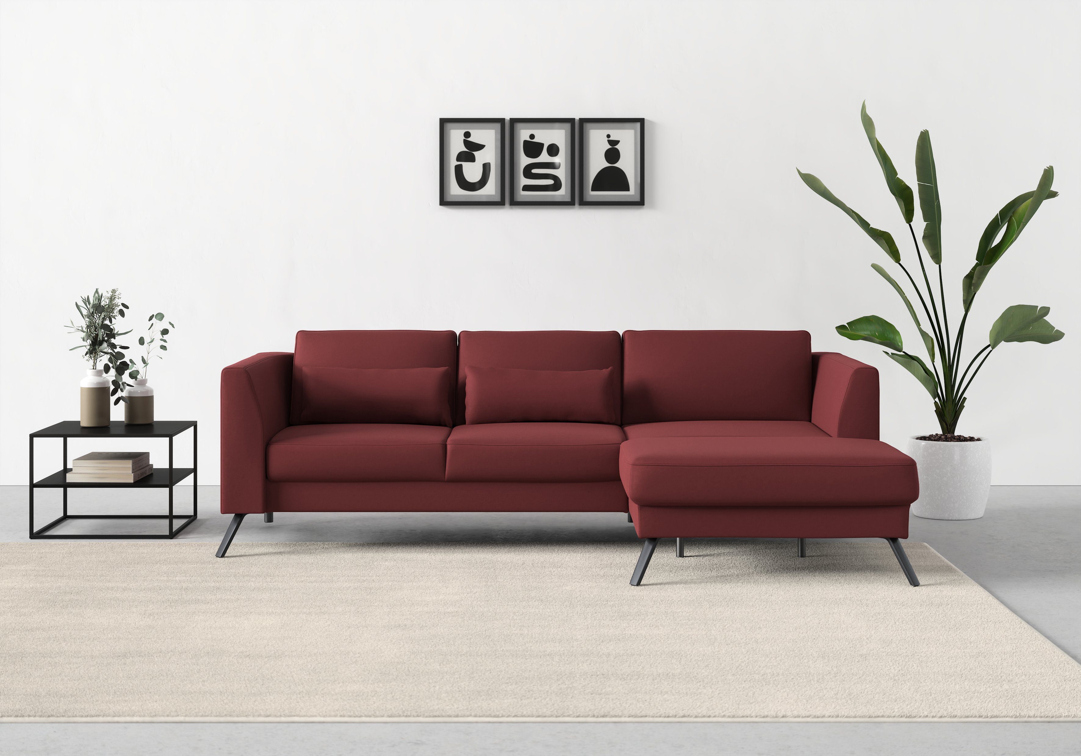 sit&more Ecksofa mit Sitztiefenverstellung und Federkern Lindholm,