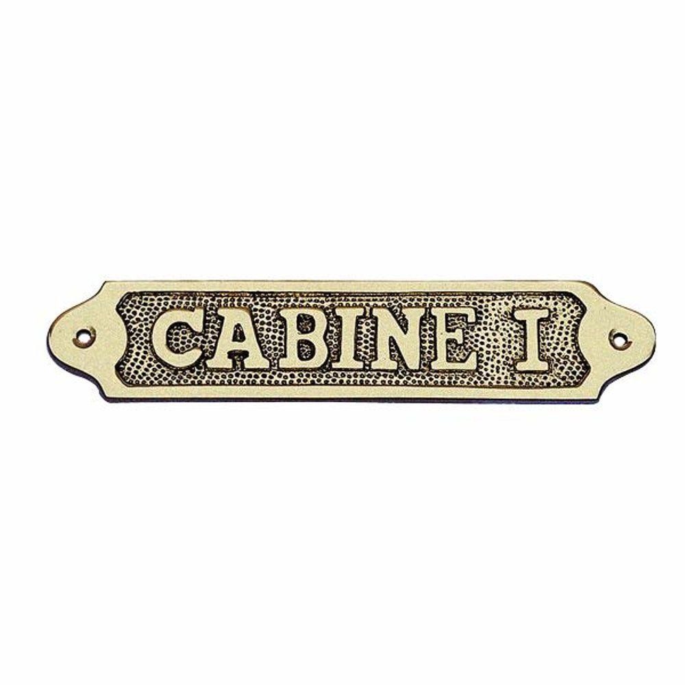 Dekoobjekt "Cabine Linoows Kabinen, Türschild massivem Messing Kajüten I" Schild maritimes Schild, "Cabine I", aus