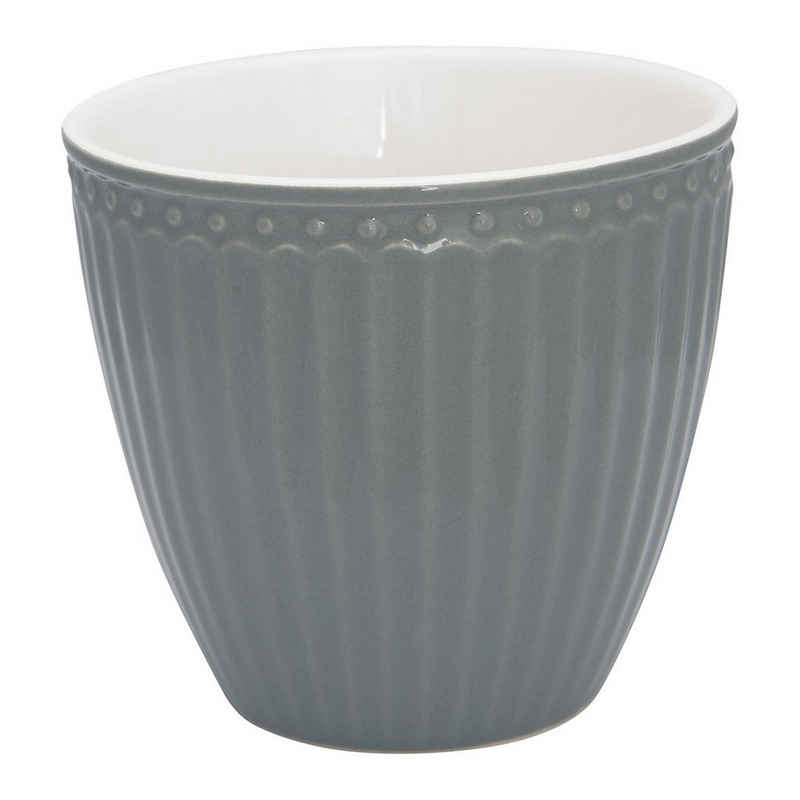Greengate Becher Alice Latte Cup stone grey 0,3 l, Porzellan