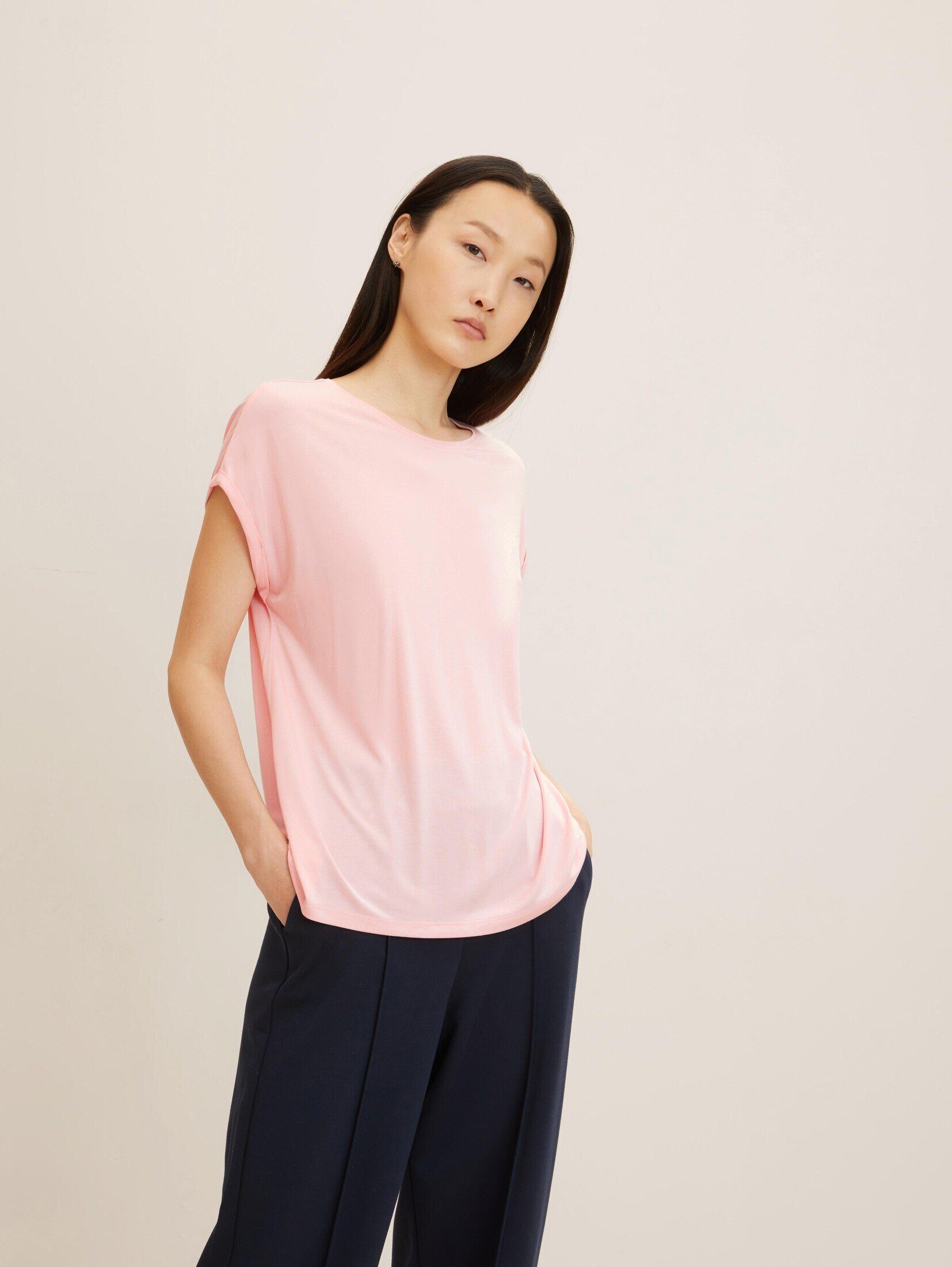 soft Denim Basic TAILOR TOM T-Shirt pink Langarmshirt