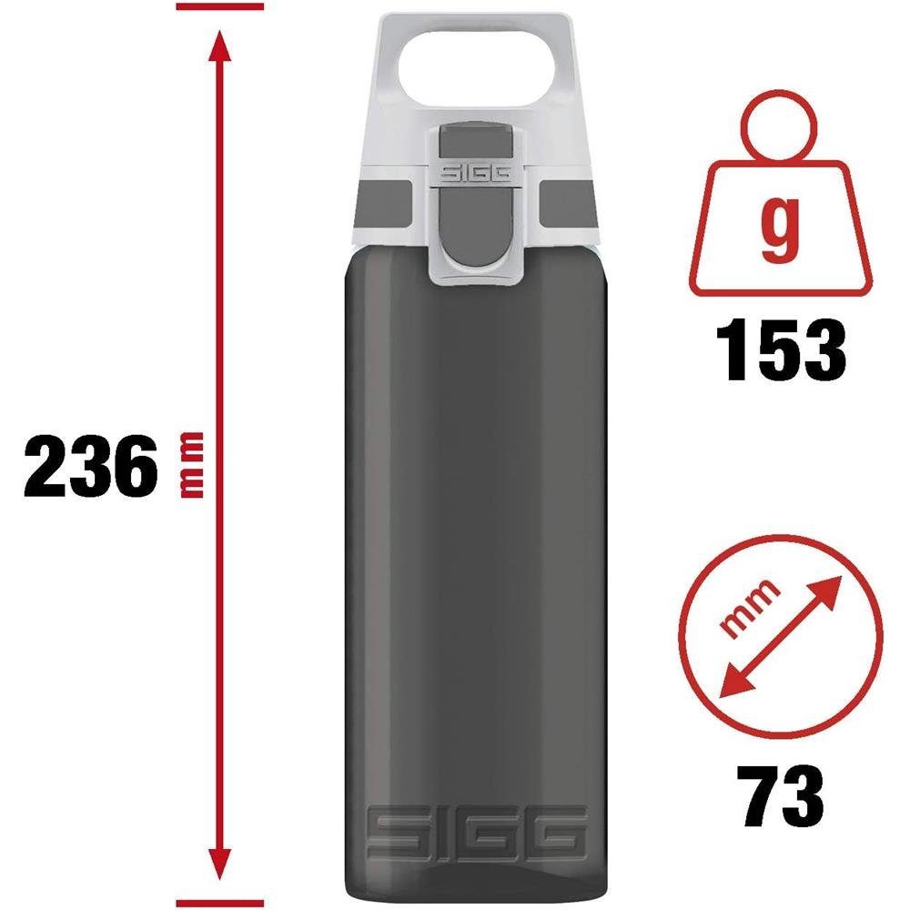 Sigg Trinkflasche Total Color Anthracite 1L, Kunststoff Grau auslaufsicher transparent bruchfest
