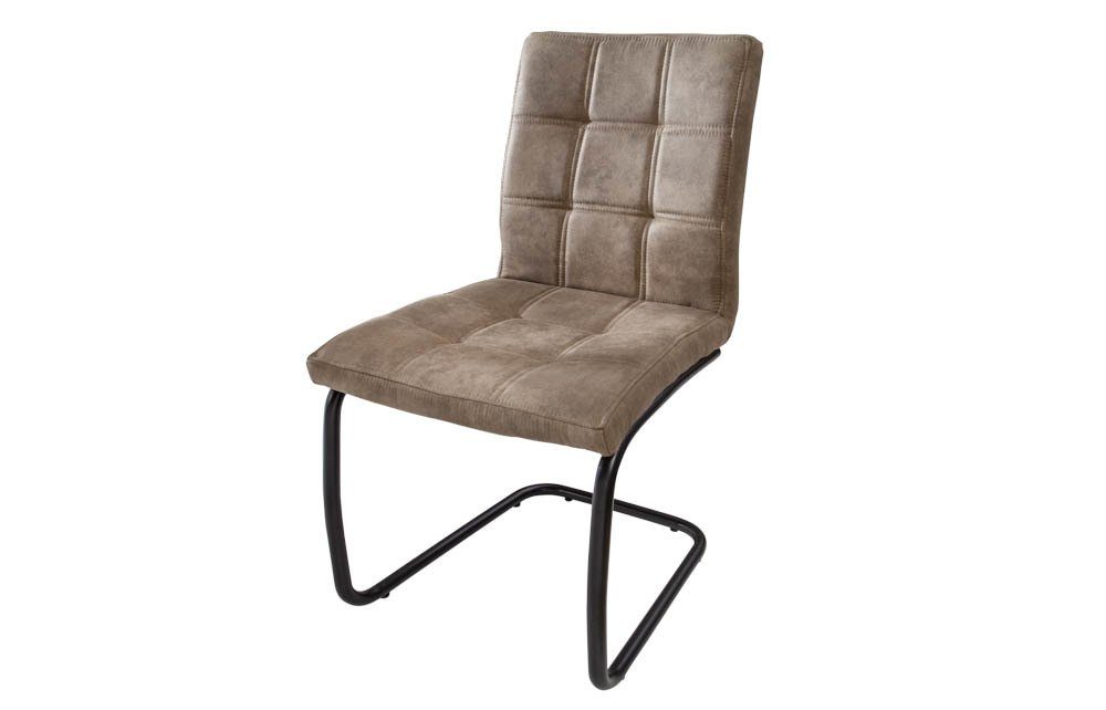 riess-ambiente Freischwinger MODENA vintage taupe / schwarz (Einzelartikel, 1 St), Esszimmer · Microfaser · Metall · Industrial