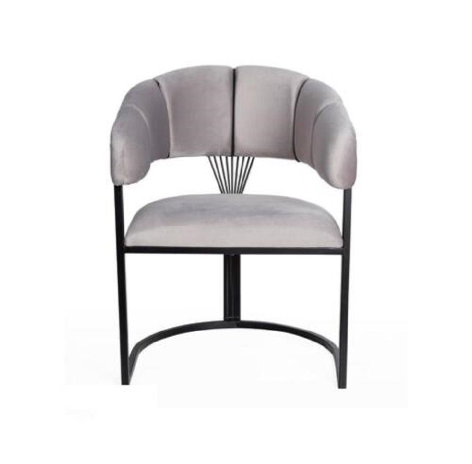 JVmoebel Stuhl Esszimmer Stühle Edelstahl Luxus Sessel Stuhl Weiß Lehnstuhl Möbel