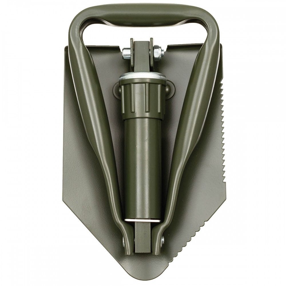 MFH Spaten BW Klappspaten 3-teilig oliv - Outdoor Werkzeug, Kompakte 3-teilige Bauweise