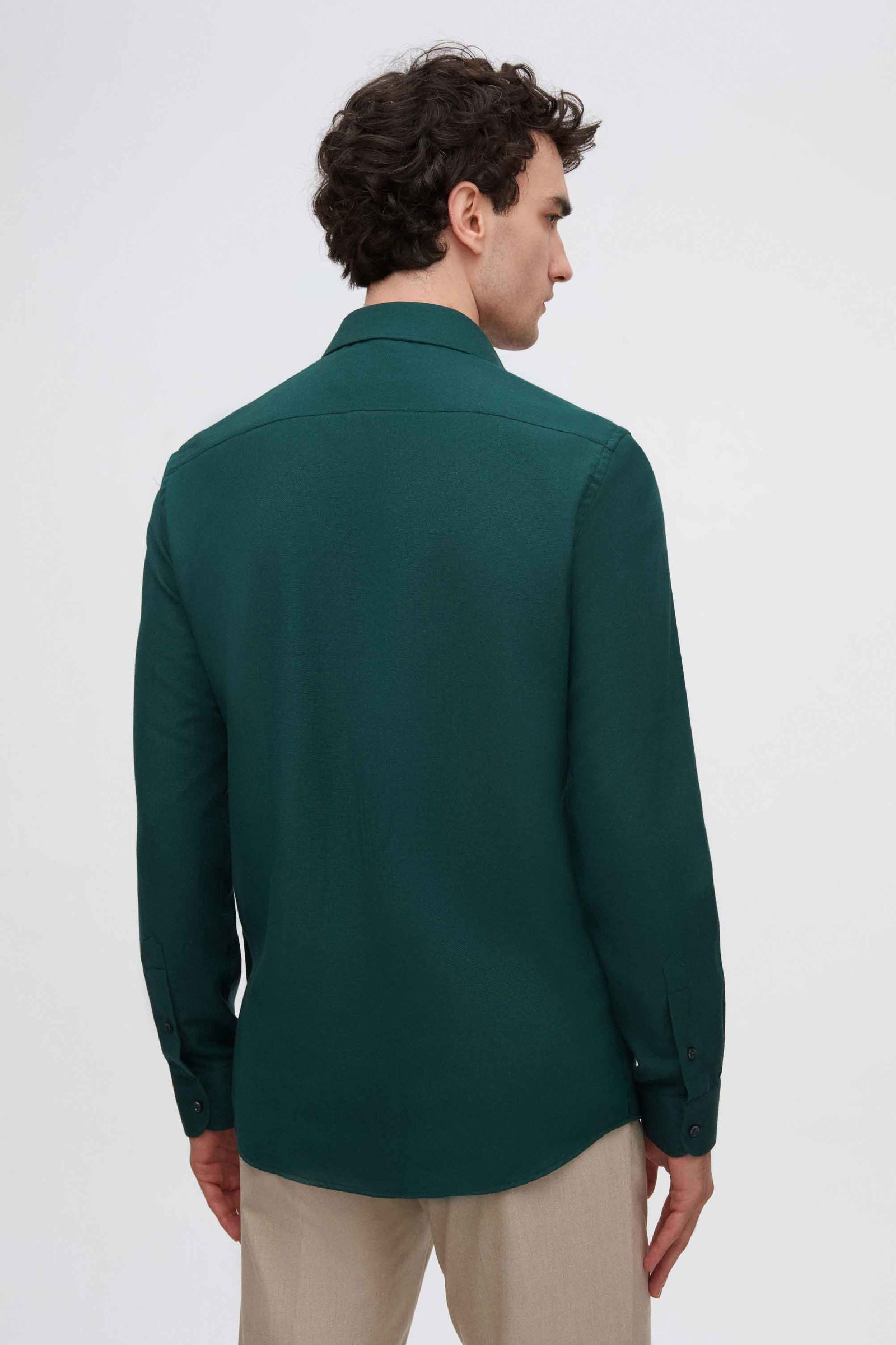 D'S DAMAT Businesshemd Ds Damat Slim Fit Dobby-Hemd mit italienischem Kragen