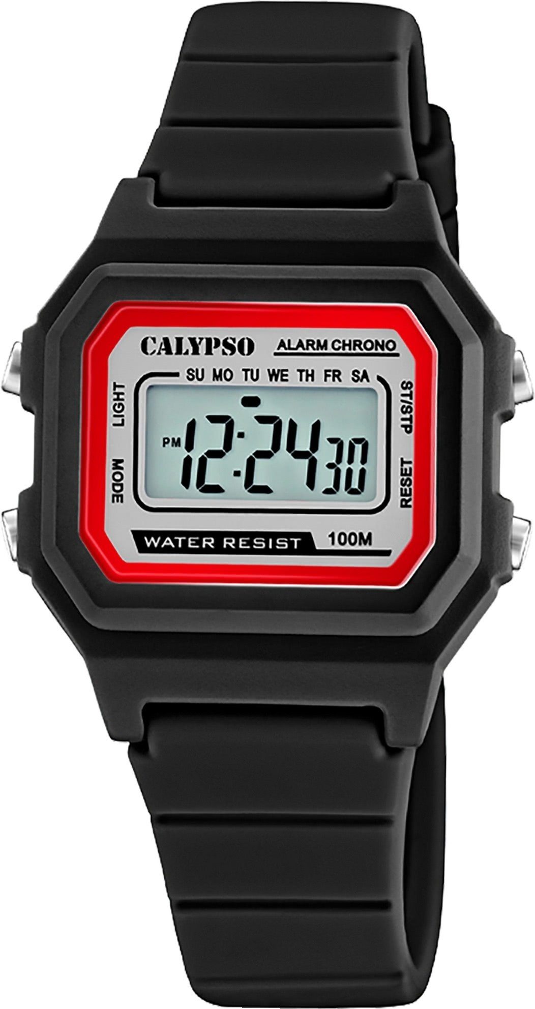 CALYPSO WATCHES Digitaluhr Calypso Unisex Uhr Digital Sport K5802/6, (Digitaluhr), Damen, Herrenuhr eckig, mittel (ca. 33mm) Kunststoffband, Sport-Style