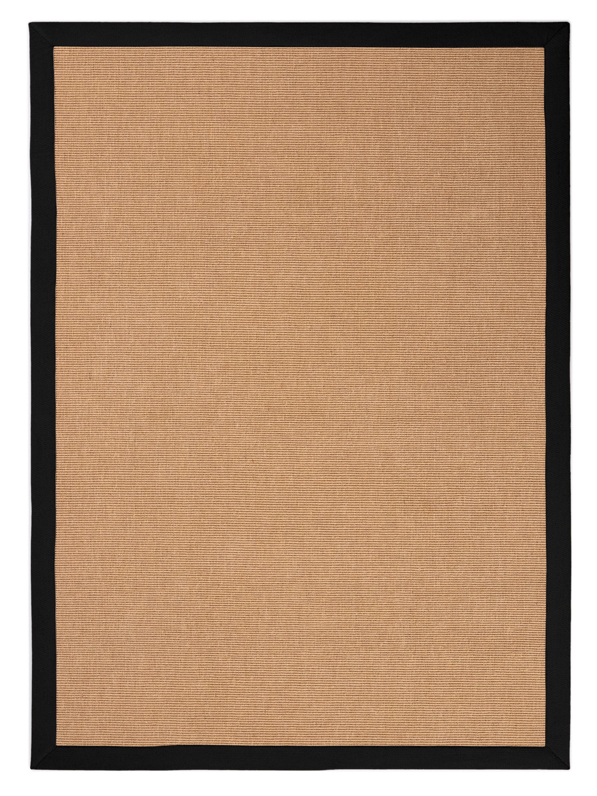 carpetfine Sisalteppich Sisal, auch als Läufer erhältlich, rechteckig, Höhe: 5 mm, mit farbiger Bordüre, Anti Rutsch Rückseite, viele Größen, Wohnzimmer