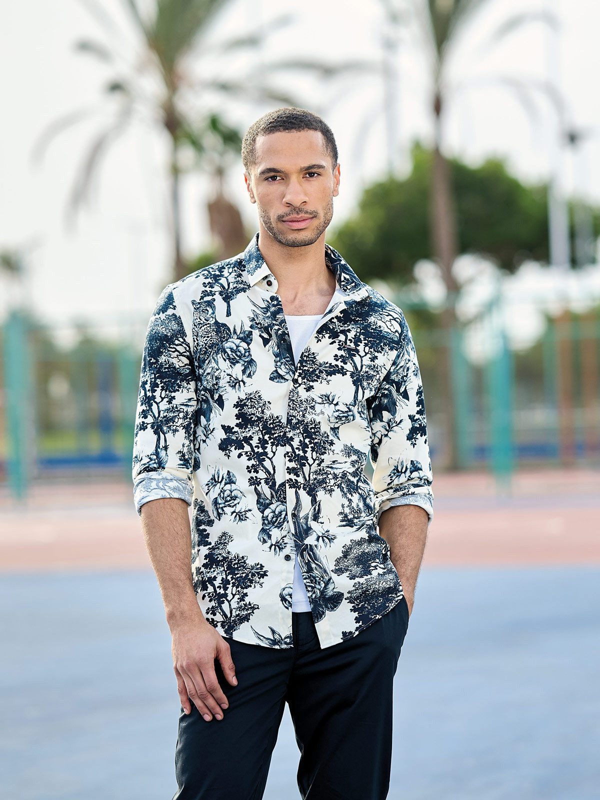 emilio adani Langarmhemd emilio adani Herren Langarm-Hemd regular, Schwarz