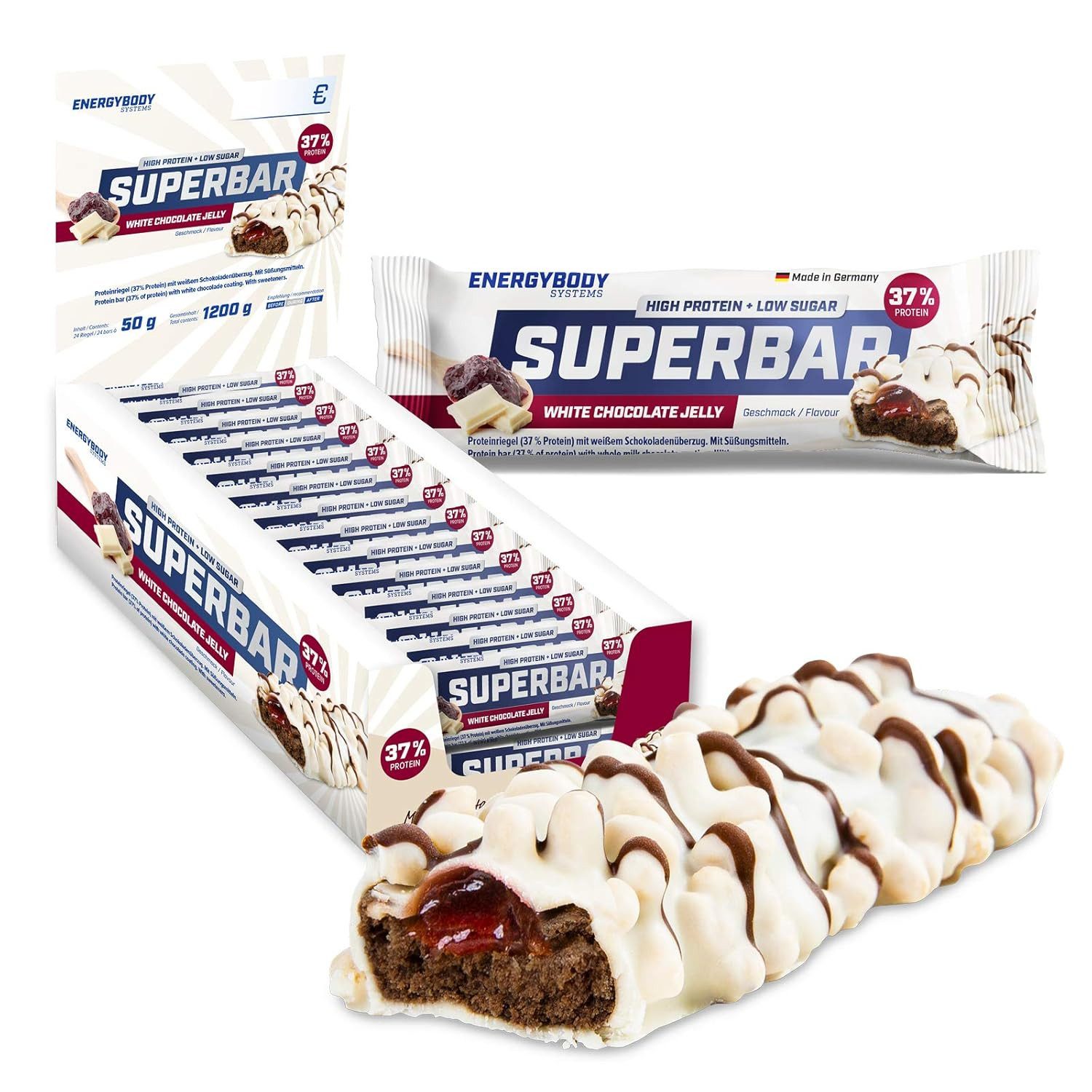 Energybody Systems Superbar Proteinriegel Eiweiß Riegel, 24 er, zuckerarm