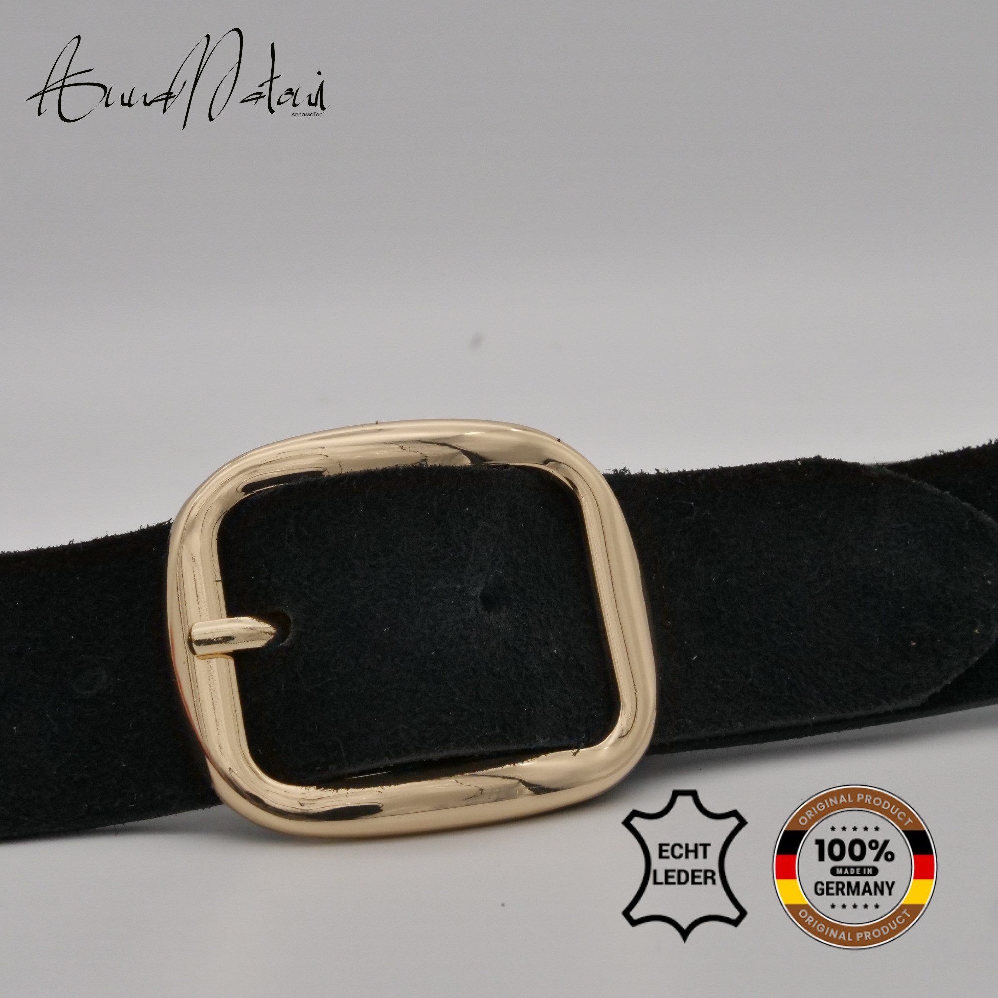 AnnaMatoni Ledergürtel AnnaMatoni Damen Ledergürtel in hochwertigem Velour günstig online kaufen