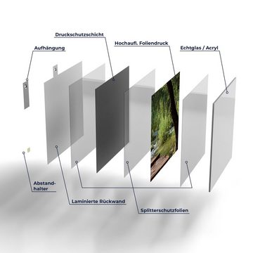 DEQORI Glasbild 'Rauschender Waldbach', 'Rauschender Waldbach', Glas Wandbild Bild schwebend modern