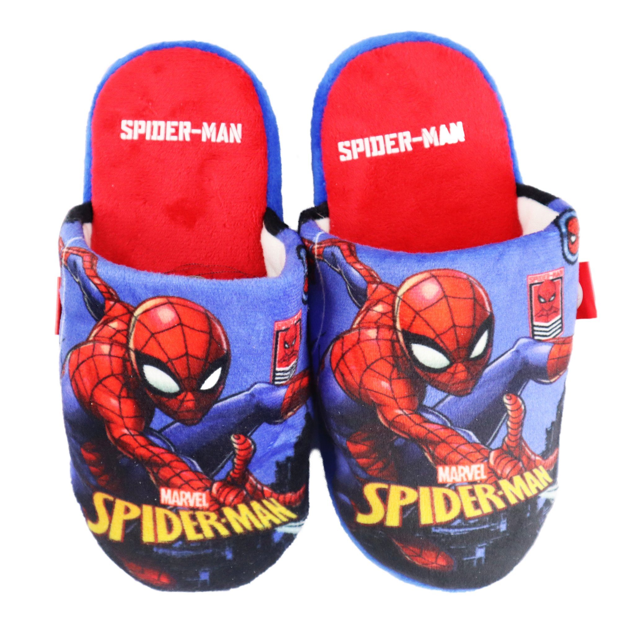 MARVEL Spiderman Kinder Jungen Slipper bis Gr. Hausschuhe 35 Schlüpfschuhe 28 Pantoffel