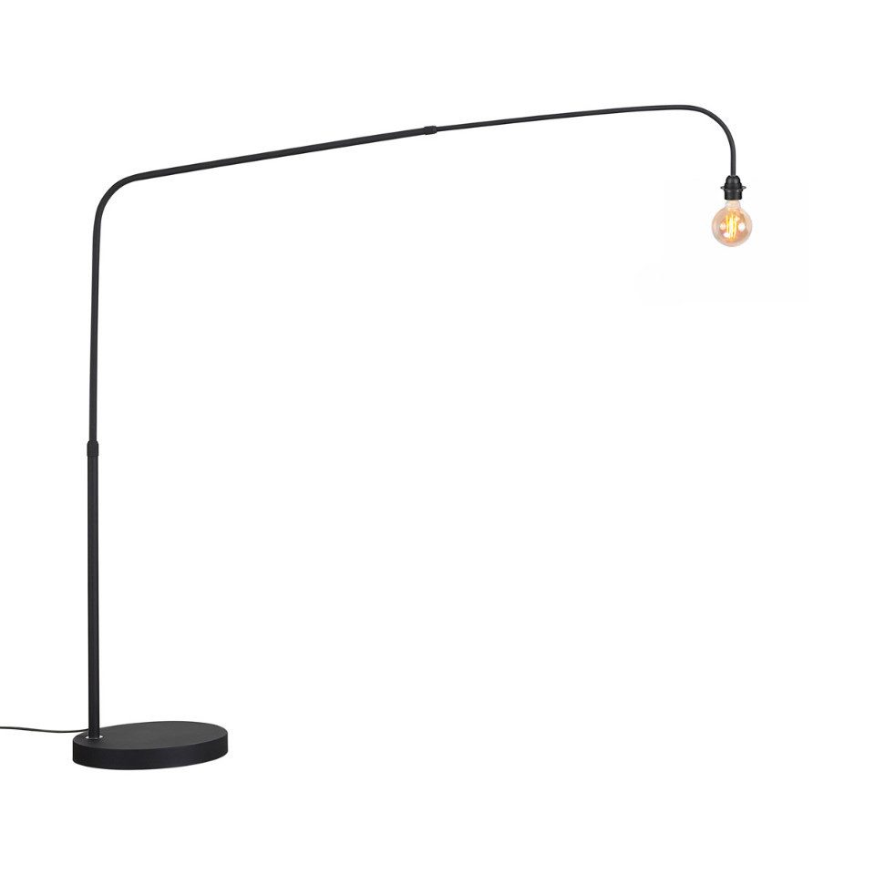 Qazqa Bogenlampe Arc, ohne Leuchtmittel, Kaltweiß, QAZQA Bogen­lampe, e27, Schwarz, Metall, Modern